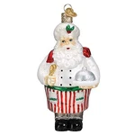 Old World Christmas Chef Santa Glass Ornament Free Box 40320. Fixed Price $19.98.