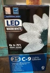 Holiday Seasons 25 Warm White Faceted C9 Led String Lights Christmas Green Cord. Fixed Price $12.95.