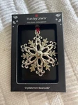 New Harvey Lewis Swarovski Crystals Studded Snowflake Ornament 2 1/4". Fixed Price $20.00.