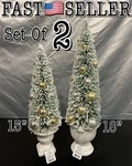 Raz Imports City Of Lights Bottle Brush Tree In Urn, Set 2 (18 & 15 ) Nib!. Fixed Price $67.98.