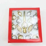 Northlight 15CT Gold Silver Matte Christmas Mini Tree Topper Glass Ornament Set. Fixed Price $28.34.