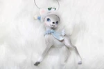 Kurt Adler Grey Deer With Blue Santa Hat And Scarf Christmas Ornament Style. Fixed Price $14.63.
