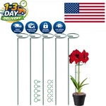 17-INCH Single Stem Flower Support Stakes With 10 Clips Natural Green Elegance. Fixed Price $14.99.