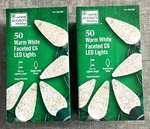 Home Accents Holiday 50 Warm White Faceted C6 Led String Lights Set Of 2. Fixed Price $21.99.