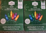 Lot Of 2 New 100-COUNT Led Glass Mini Christmas String Lights, Multicolor, 19.5'. Fixed Price $34.99.