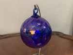 Artful Home Blown Glass Purple Blue Iridescent Ball Christmas Ornament. Fixed Price $34.99.