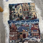Department 56 Set Of 2 Christmas Village Tapestry Rectangle Pillows. Fixed Price $38.99.