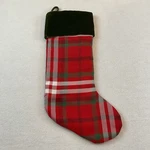 Kohls Nicholas Square Red Plaid Christmas Stocking Green Velvet Top. Fixed Price $15.29.