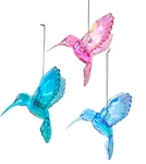 Kurt Adler Set Of Acrylic Faceted Iridescent Hummingbird Xmas Ornaments T3782. Fixed Price $22.88.