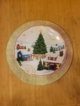 Crofton Holiday Boxed Gift Set 'charger 13" Plastic + 10" Porcelain Plate 364. Fixed Price $15.00.