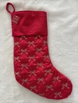 Wondershop Target Christmas Stocking Red Velvet Velour Gold Sequin Bows Modern. Fixed Price $12.00.