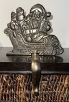 Vintage Grandeur Noel Santas Sleigh Christmas Stocking Hanger Cast Iron 6 Tall. Fixed Price $24.99.