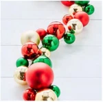4' Red, Green Gold Ball Garland 48" Christmas Raz Imports New G3832768. Fixed Price $69.95.