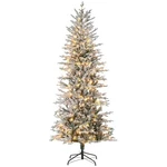 7.5FT Snow Flocked Pre-lit Christmas Tree Warm Yellow Light Auto Open Extra Bulb. Fixed Price $107.99.