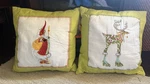 Patience Brewster Krinkles Christmas Vixen Reindeer & Candle Light Santa Pillows. Fixed Price $60.99.