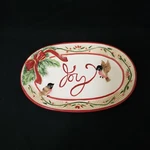Fitz And Floyd Santa's Forest Friends Joy Sentiment Tray Christmas Table Decor. Fixed Price $14.95.