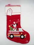 Pottery Barn Quilted Truck Dalmatian Dog Fireman Christmas Stocking #9100C. Fixed Price $54.46.