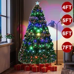 4FT 5FT 6FT 7FT Pre-lit Fiber Optic Artificial Pvc Christmas Tree Lights W/stand. Fixed Price $70.99.