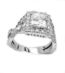 1.50CT Diamond Princess Cut Bridal Engagement 14K White Gold Ring. Fixed Price $6659.00.