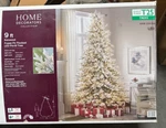 Home Decors 9 Ft. Pre-lit Led Kenwood Fraser Fir Flocked Artificial Christmas. Fixed Price $279.89.