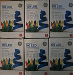 Lot Of 6 Ge Staybright 100-COUNT 24.7-FT Multicolor Led Christmas String Lights. Fixed Price $45.99.