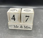 Mud Pie Countdown To And Mrs Block Set, 3.5" X 4". Fixed Price $10.00.