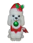 Holiday Time Poodle In Santa Hat 11" Lighted Led Tabletop Blow Mold. Fixed Price $17.41.