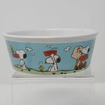 Peanuts Snoopy Woodstock Pet Dog Cat Food Dish Gibson Stoneware Water Bowl. Fixed Price $12.95.
