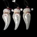 Melrose Whimsical Santa Head Glass Christmas Tree Ornament Set Of 3. Fixed Price $11.00.