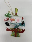 Pier 1 Imports Glitter Jack The Box Snowman Christmas Ornament 5.5 Springy. Fixed Price $49.00.
