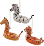 Kurt S. Adler Jungle Animals Zebra Giraffe Tiger Floats Ornaments Set Of 3. Fixed Price $39.99.
