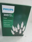 Philips 300 Mini Lights, Clear With Green Wire. Fixed Price $19.95.
