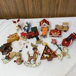 Vintage Wooden Christmas Ornaments Kurt Taiwan Miniature Painted Lot Set Of 17. Fixed Price $17.00.