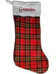 Plaid Flannel Monogrammed Christmas Stocking Custom Embroidered. Fixed Price $19.99.