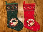 Two Vintage Geese Goose Christmas Stockings. Fixed Price $19.99.