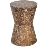 Bowery Hill Iron Copper Bronze Accent Table Drum Shaped. Fixed Price $240.00.