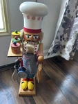 Original Steinbach Big Chef Nutcracker 17" Baker Vtg West Germany Wooden W/tags. Fixed Price $145.00.