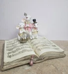 Regency International 9" Resin Singing Mice Music Book With Candle. Fixed Price $36.00.