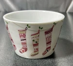 222 Fifth Winter Cheer Stockings Porcelain Bowl Replacement 4.5" Round. Fixed Price $7.95.