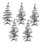 Flocked Tree Christmas Table Decor 30" Unlit Evergreen Poseable 5 Pack Lot. Fixed Price $19.98.