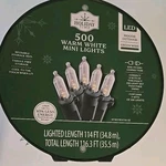 Holiday Time 500 Warm White Mini Led Christmas Lights Green Wire 116.3 Ft Decor. Fixed Price $39.99.