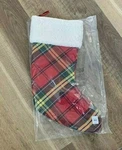 New Pottery Barn Christmas Oakley Plaid Sherpa Stocking. Fixed Price $34.99.