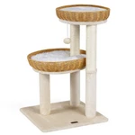 Costway 30" Rattan Cat Tree Tower Condo With 2 Hand-woven Wicker Basket Beds New. Fixed Price $101.48.
