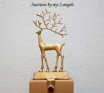 Nib Pottery Barn Large Merry Reindeer Brass Stocking Holder *deer Christmas Gold. Fixed Price $89.95.