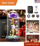 Everlasting Purple Glass Rose Gift With Led Light - Cherished Keepsake For. Fixed Price $28.99.