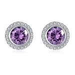 Halo 3D Stud Earringsfor Women Sterling Silver Purple Cz Ginger Lyne Collection. Fixed Price $31.99.