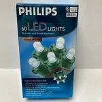 New Philips 60 Led Dome Lights Bulbs White Indoor/outdoor Christmas Green Wire. Fixed Price $29.00.