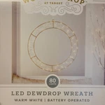 Wondershop Wire Wreath Led Warm White Dewdrop Light Up Battery 16 Christmas. Fixed Price $34.99.
