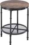 Vintage Brown Round End Table With Metal Mesh For Living & Bedroom. Fixed Price $76.99.