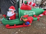 Gemmy 9 Ft Wide Animated Christmas Helicopter Scene Airblown Inflatable. Fixed Price $79.99.